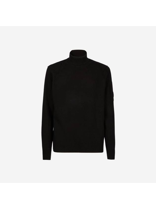 Lens Wappen Knit Turtleneck Black - CP COMPANY - BALAAN 2