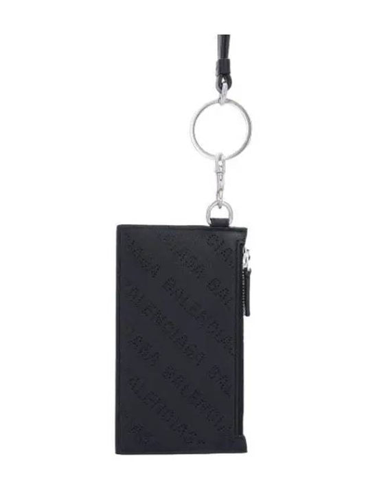 Keyring Card Holder Black Wallet - BALENCIAGA - BALAAN 1
