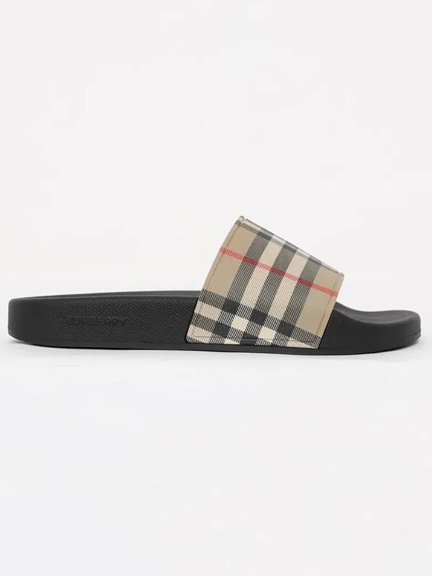 Check Furley Slippers Beige - BURBERRY - BALAAN 3