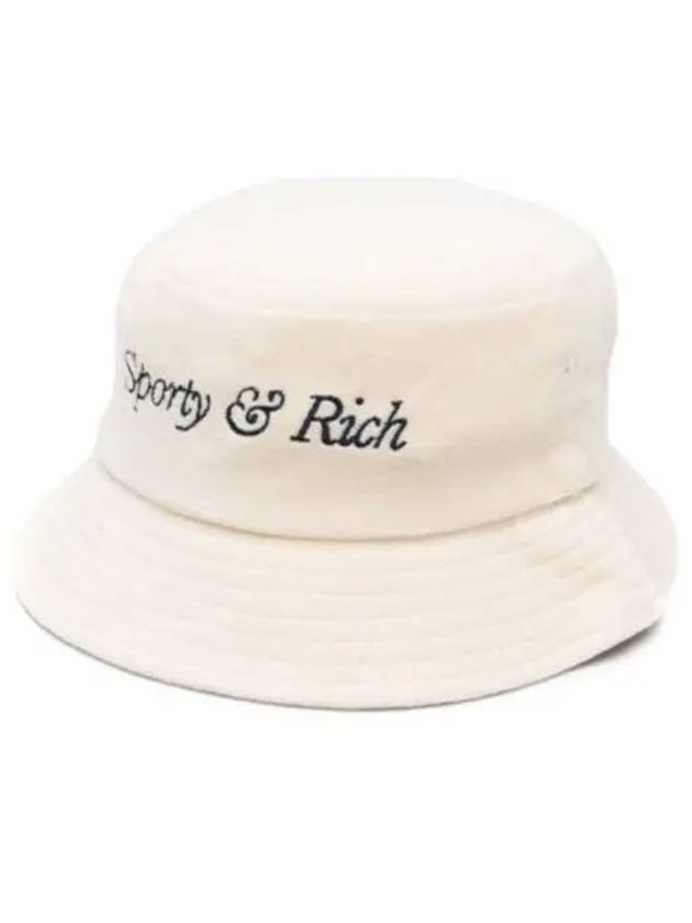 Embroidered Logo Cotton Bucket Hat Cream - SPORTY & RICH - BALAAN 2