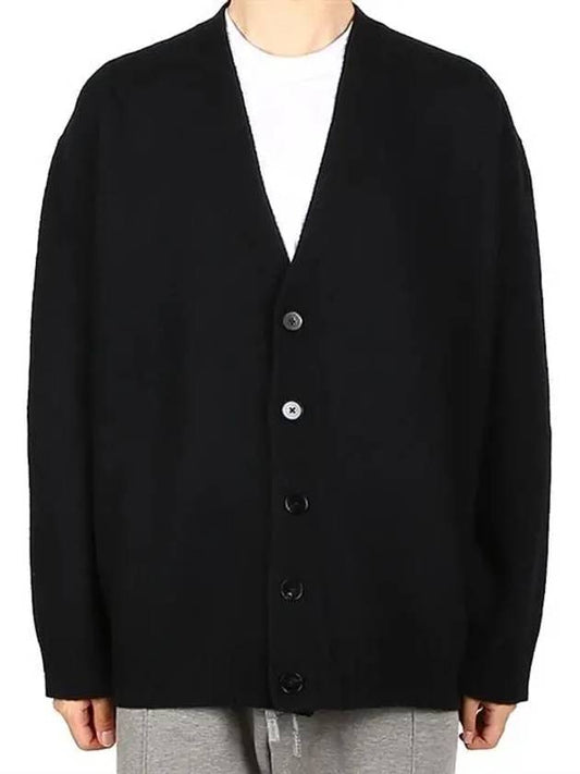 V neck wool cardigan black - JIL SANDER - BALAAN 2