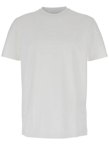 White T-Shirt With Logo On The Front Tone-On-Tone In Cotton Man - EMPORIO ARMANI - BALAAN 1