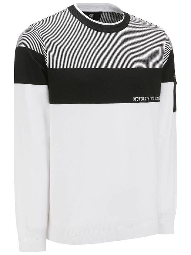 Official MEN SP STRIPE BLOCK SWEATER WH - ANEWGOLF - BALAAN 4