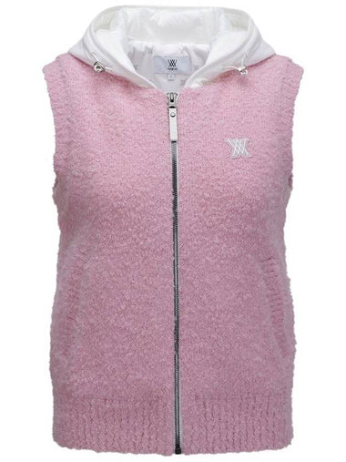 Official W HOODIE KNIT ZIP UP VEST PI - ANEWGOLF - BALAAN 1