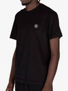 Organic Cotton Short Sleeve T-Shirt Black - STONE ISLAND - BALAAN 4