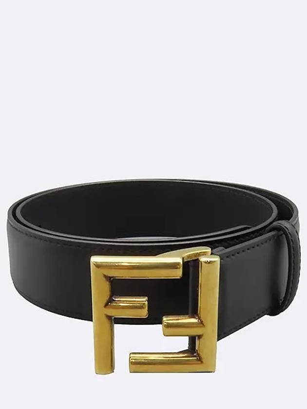 Unused 8C0649 Black leather gold plated FF logo belt - FENDI - BALAAN 2