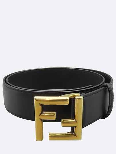 Unused 8C0649 Black leather gold plated FF logo belt - FENDI - BALAAN 2