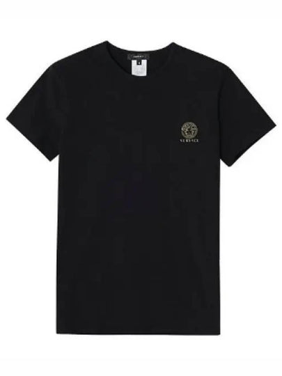 Men's Logo Medusa Cotton Short Sleeve T-Shirt Black - VERSACE - BALAAN 2