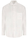 Men's Andre Linen Long Sleeve Shirt Optical White - LORO PIANA - BALAAN 1
