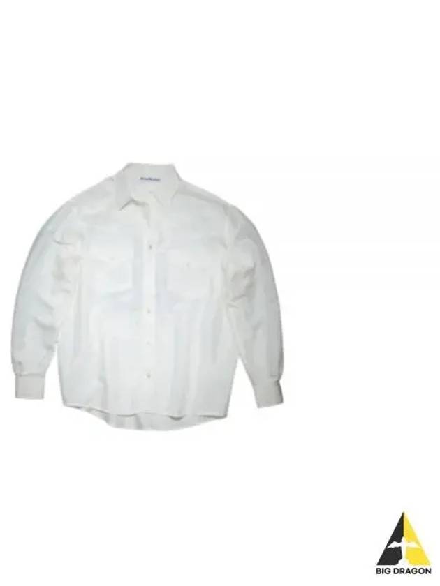 Logo Graphic Print Button Up Long Sleeve Shirt White - ACNE STUDIOS - BALAAN 2