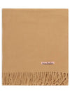 Logo Wool Fringe Scarf Beige - ACNE STUDIOS - BALAAN 2