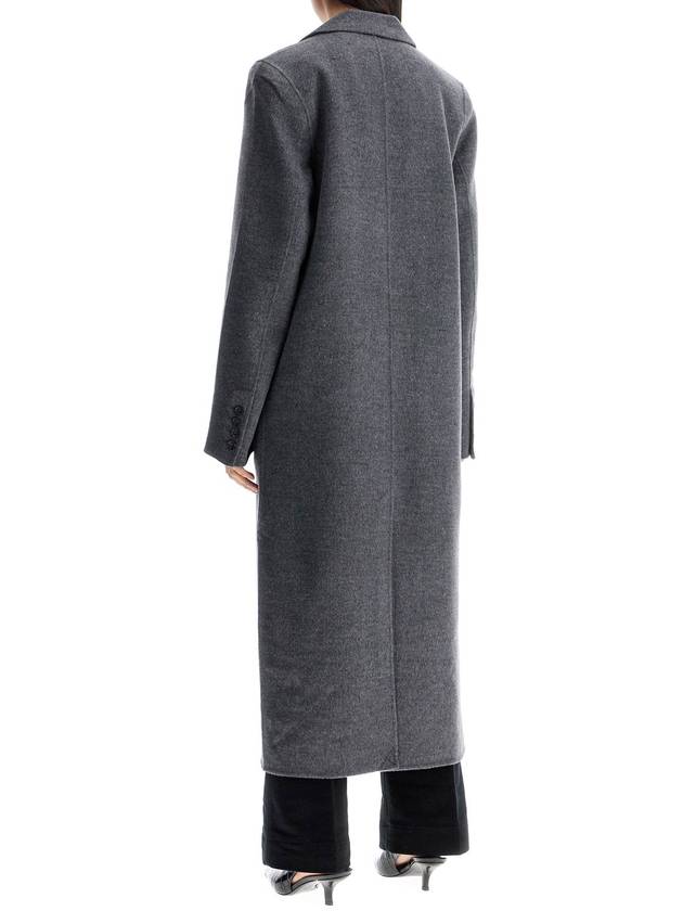 long oversized coat in melange grey wool - TOTEME - BALAAN 3