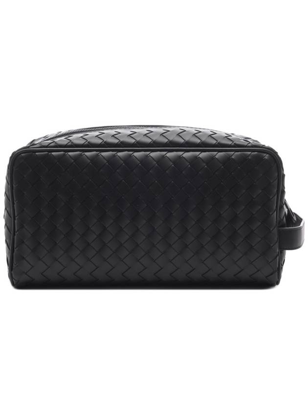 Men's Intrecciato Pouch Bag Black - BOTTEGA VENETA - BALAAN 3