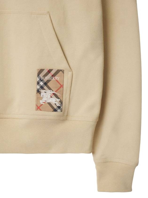 Check Label Cotton Hoodie Nutmeg - BURBERRY - BALAAN 6