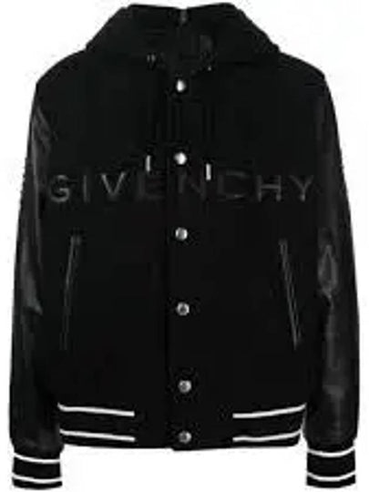 Men's Wool Blend Bomber Jacket Black - GIVENCHY - BALAAN 2