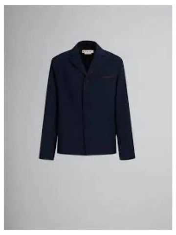 3-Button Single Boxy Jacket Blue Black - MARNI - BALAAN 1