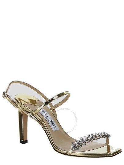 Open Box - Jimmy Choo Gold Crystal Meira 85 Leather Sandals, Brand Size 39 ( US Size 9 ) - JIMMY CHOO - BALAAN 2