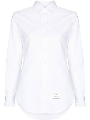 Women's Three Stripe Tab Oxford Shirt White - THOM BROWNE - BALAAN 1