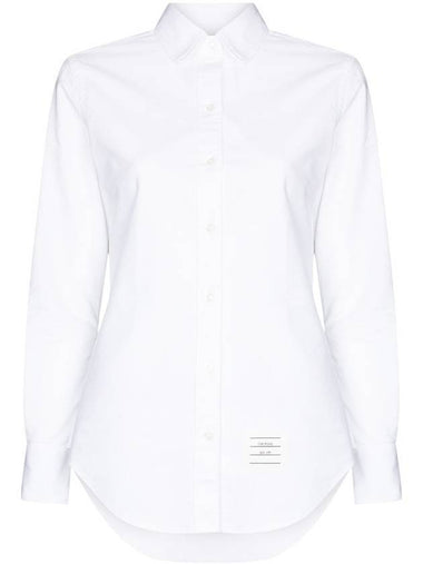 Women's Three Stripe Tab Oxford Shirt White - THOM BROWNE - BALAAN 1