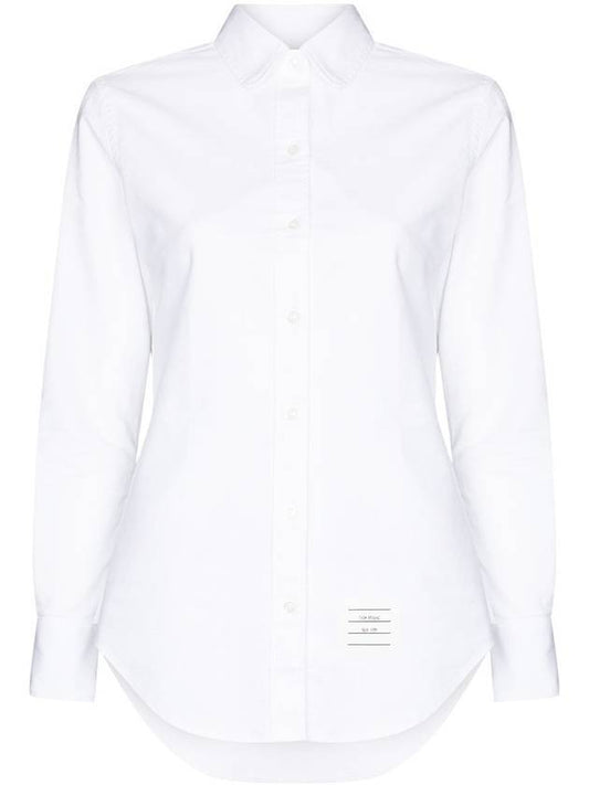 Women's Three-Stripe Tab Oxford Shirt White - THOM BROWNE - BALAAN.