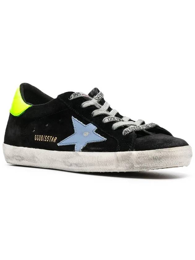 Women's Superstar Yellow Fluo Tab Classic Low Top Sneakers Blue Black - GOLDEN GOOSE - BALAAN 3