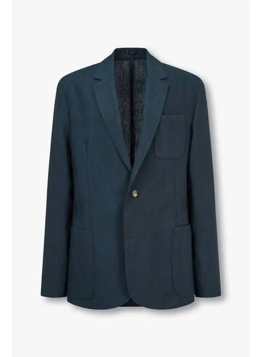 No cheat lapel linen single jacket navy - PAUL SMITH - BALAAN 1