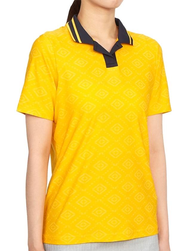 Women's Sammy Short Sleeve Polo Shirt Yellow - J.LINDEBERG - BALAAN 4