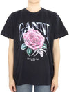 Basic Rose Relax Jersey Short Sleeve T-Shirt Black - GANNI - BALAAN 2