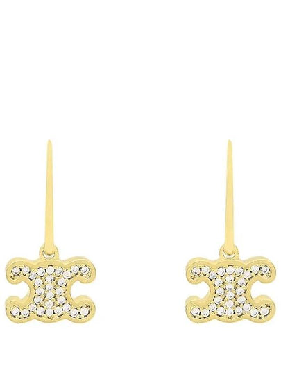 Triomphe Rhinestone Earrings Gold - CELINE - BALAAN 2