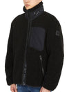 Men's Sagrek Shearling Fleece Zip-Up Jacket Black - MOOSE KNUCKLES - BALAAN 4