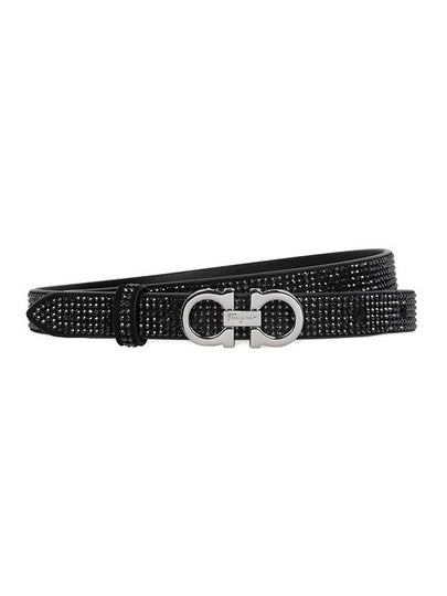 Gancini Crystal Belt Black - SALVATORE FERRAGAMO - BALAAN 2