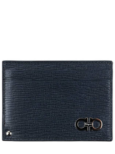 Double Gancini Leather Card Wallet Black - SALVATORE FERRAGAMO - BALAAN 2