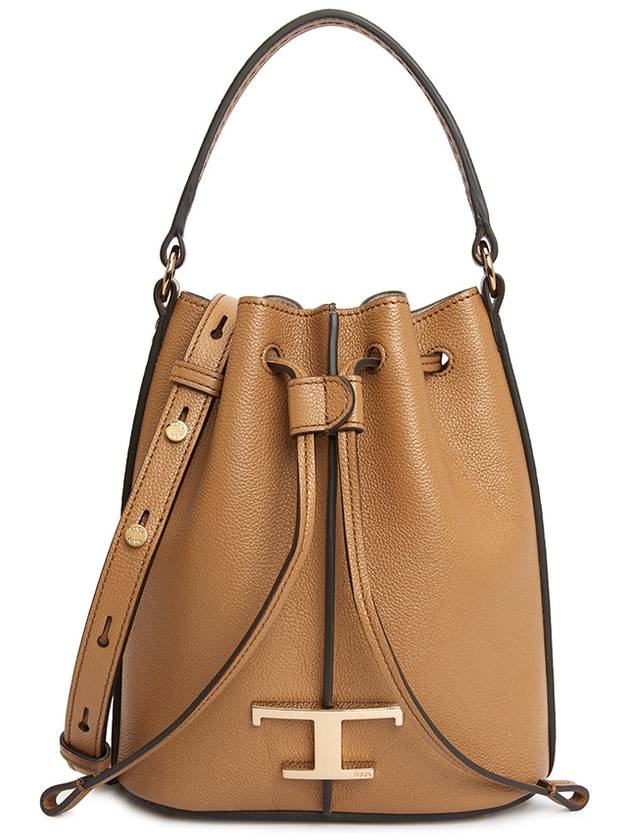 T Timeless Leather Micro Logo Bucket Bag Camel - TOD'S - BALAAN 2