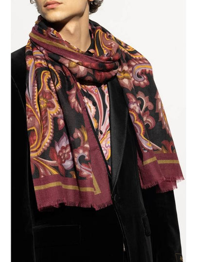 Etro Cashmere Shawl, Men's, Burgundy - ETRO - BALAAN 2