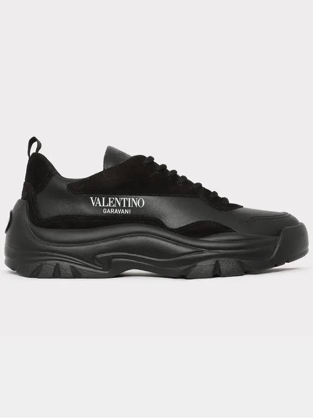 Gumboy Calfskin Low Top Sneakers Black - VALENTINO - BALAAN 4