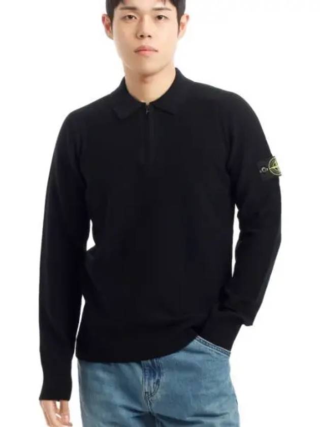 558A4 Stretch RWS Wool Half Zip Polo Knit 8115558A4 A0029 up - STONE ISLAND - BALAAN 1