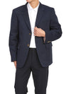 Dyed Gabardine Unconstructed Cotton Jacket Navy - THOM BROWNE - BALAAN 6