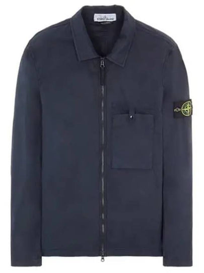 Wappen Patch Supima Twill Stretch Cotton Zip-up Jacket Navy - STONE ISLAND - BALAAN 2