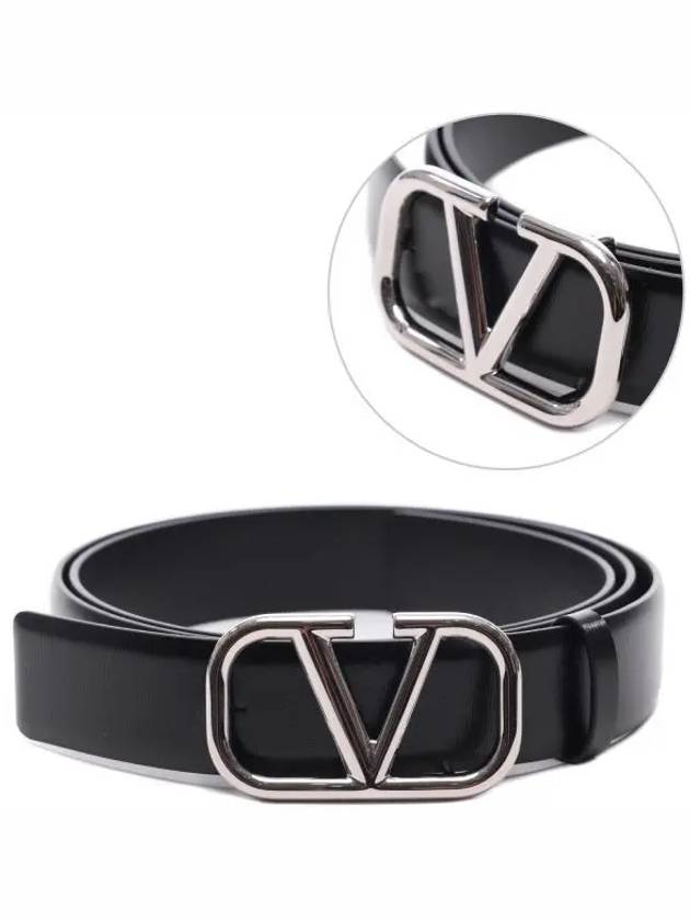 Buckle Leather Belt Black - VALENTINO - BALAAN 2