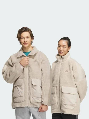 Worthing Oversized BOS Full Zip Jacket Gender Neutral Wonder Beige IK7342 555812 - ADIDAS - BALAAN 1