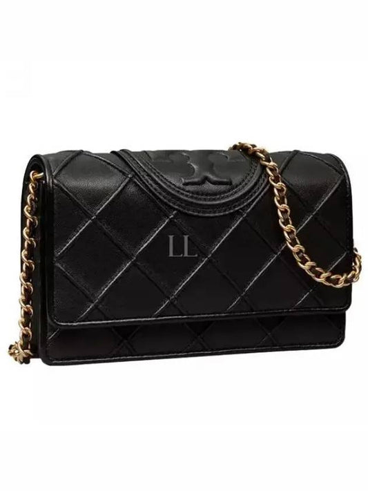 Fleming Soft Chain Long Wallet Bag Black - TORY BURCH - BALAAN 2