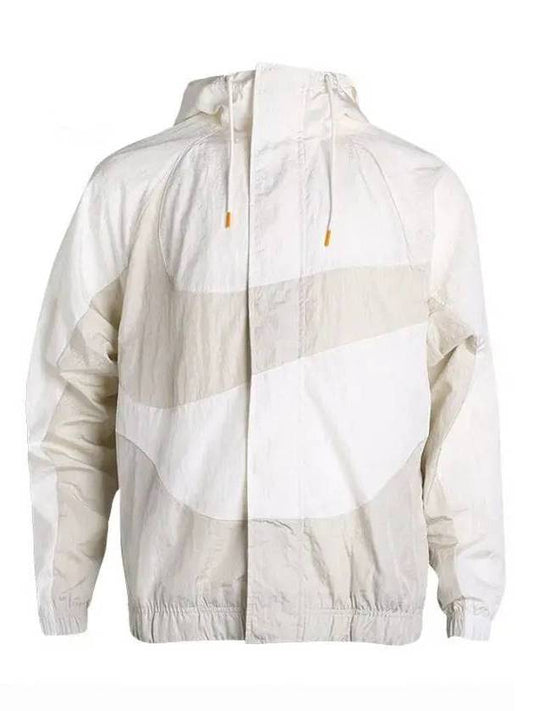 Men's Sportswear Swoosh Woven Lined Track Jacket Ivory - NIKE - BALAAN 1