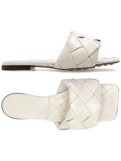 Women's Lido Leather Slippers White - BOTTEGA VENETA - BALAAN 2