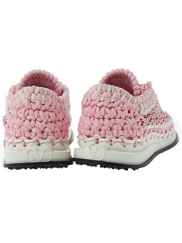 Crochet Low Top Sneakers Pink - VALENTINO - BALAAN 5