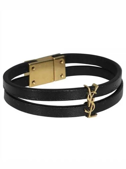 Cassandre Double Strand Bracelet Black - SAINT LAURENT - BALAAN 2