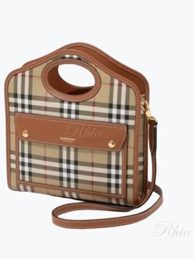 Check Mini Pocket Tote Bag Beige - BURBERRY - BALAAN 2