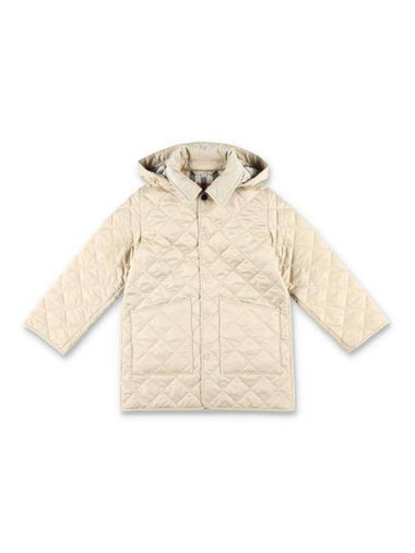 Kids Quilted Coat Pale Stone - BURBERRY - BALAAN 1