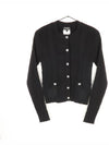 CC Button Round Cardigan Black - CHANEL - BALAAN 2