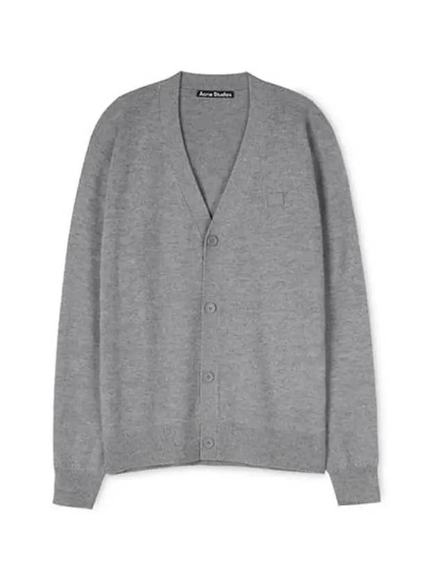 Keve Face Wool V-neck Cardigan Grey Melange - ACNE STUDIOS - BALAAN 2