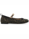 Kids FF Jacquard Ballerinas Brown - FENDI - BALAAN 4